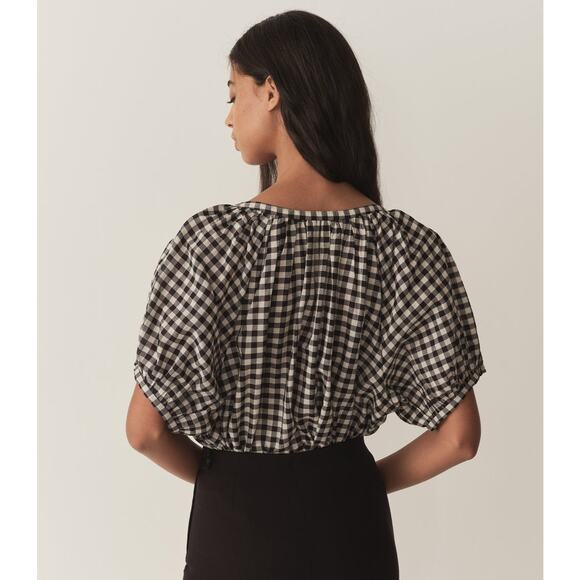 DOEN June Top Noir Greta Gingham - M - Picture 3 of 6